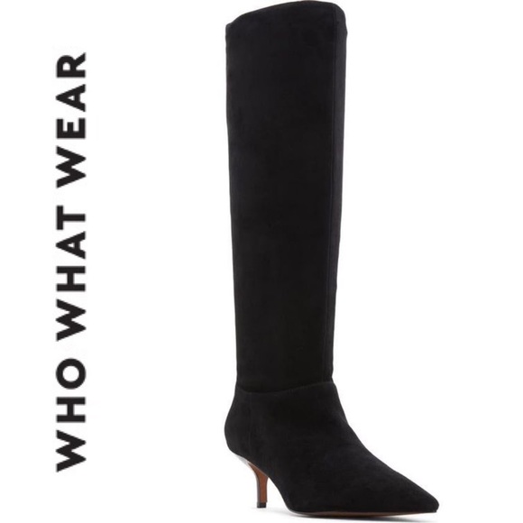 Who What Wear Shoes - Who what wear Cate Knee High Boots Nordstrom suede black 8.5 women zip-up nwt